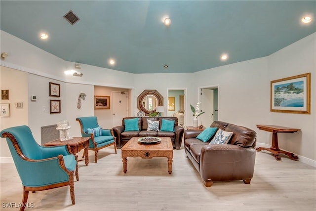 living room featuring light hardwood / wood-style flooring