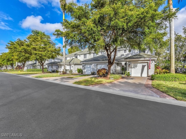 view of front of house with a garage