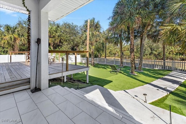 exterior space featuring a wooden deck