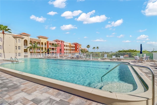 view of pool with a patio area