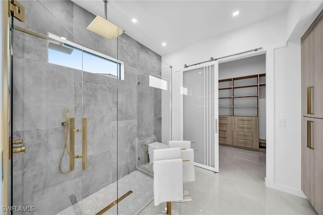 bathroom featuring walk in shower