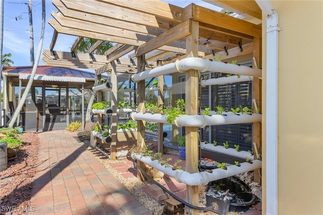 view of patio / terrace featuring a pergola