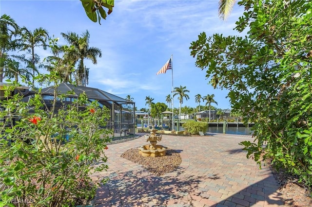 view of community featuring a patio