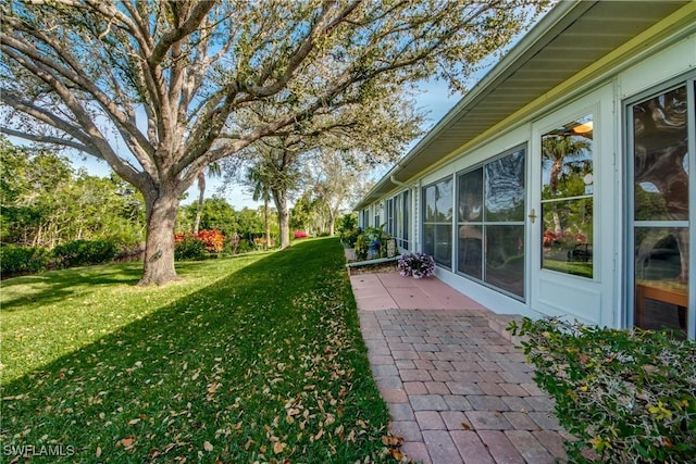 view of yard with a patio area