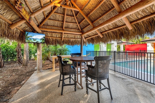 view of patio / terrace featuring a gazebo