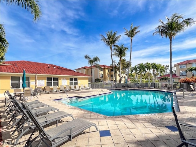 view of pool featuring a patio area