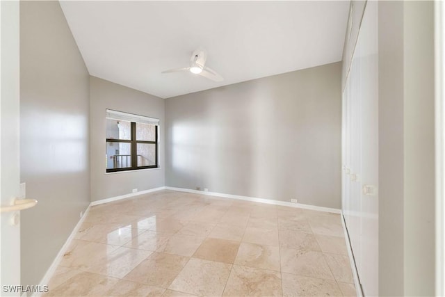 empty room featuring ceiling fan