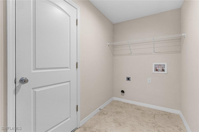 laundry area featuring hookup for a washing machine and hookup for an electric dryer