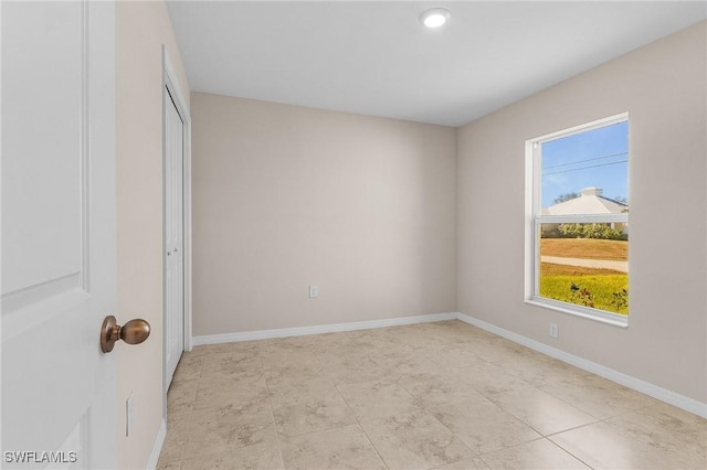 interior space with a closet