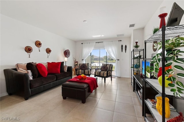 view of tiled living room