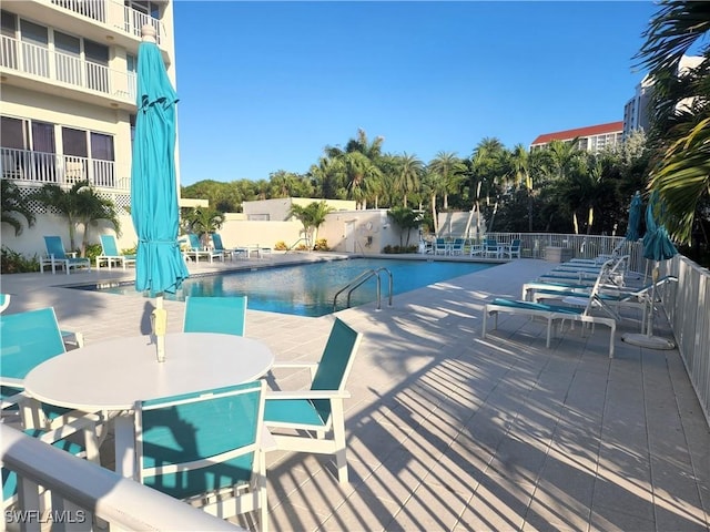 view of pool with a patio