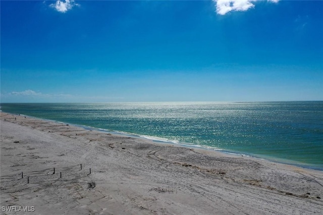 property view of water with a beach view