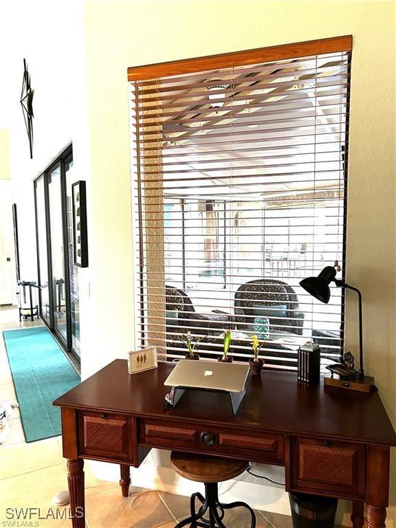 tiled office with plenty of natural light