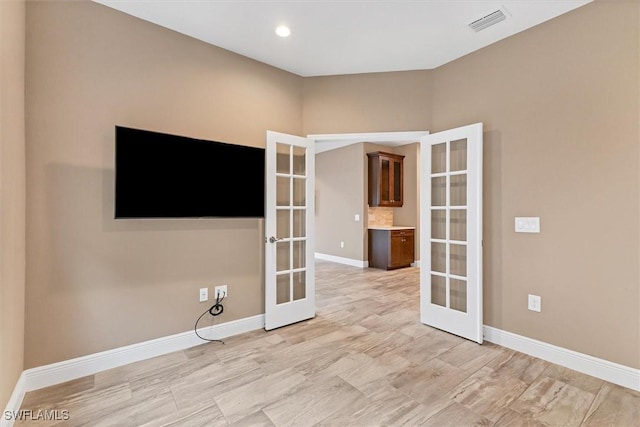 interior space with french doors