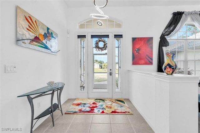 view of tiled entrance foyer