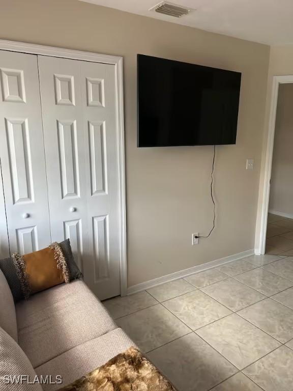 view of tiled living room