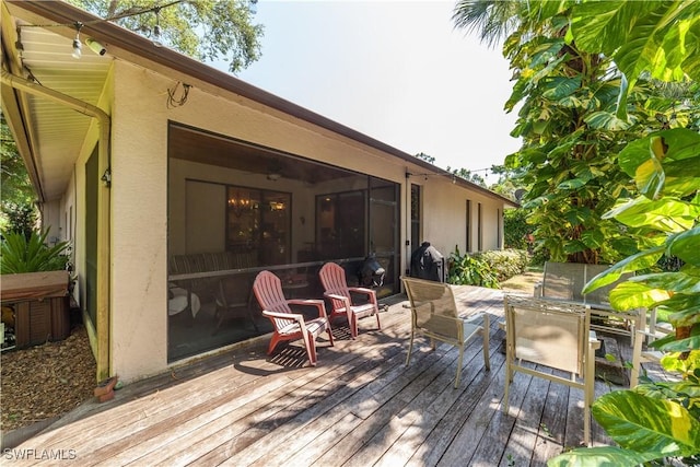 5960 Grey Fox Run, Fort Myers, FL 33912 - wooden deck featuring a hot tub