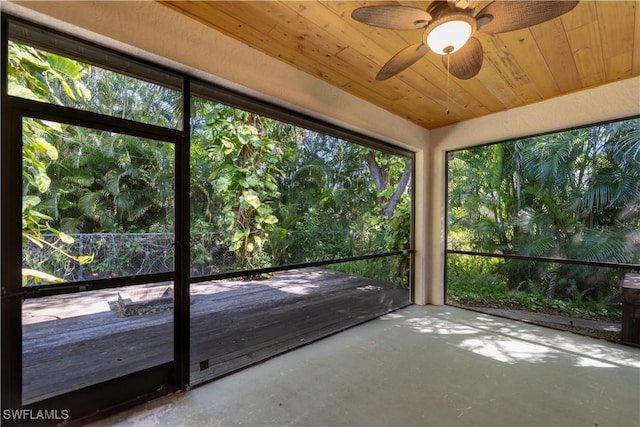 5960 Grey Fox Run, Fort Myers, FL 33912 - unfurnished sunroom featuring ceiling fan