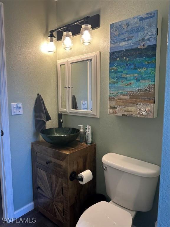 bathroom with vanity and toilet