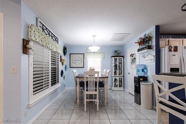 view of tiled dining room