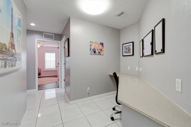 3622 NE 18th Pl, Cape Coral, FL 33909 - unfurnished office featuring light tile patterned flooring, visible vents, recessed lighting, and baseboards