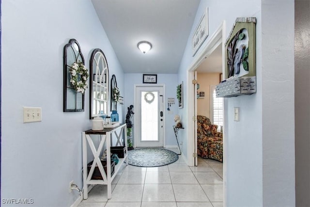 view of tiled entrance foyer