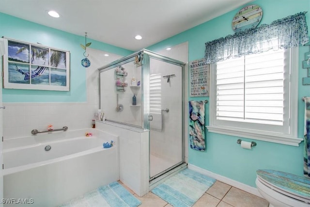 3622 NE 18th Pl, Cape Coral, FL 33909 - full bath with a garden tub, a stall shower, toilet, and tile patterned floors