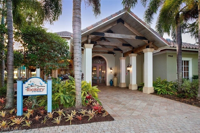 exterior space featuring french doors