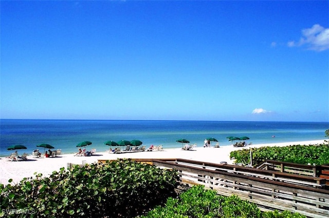 water view with a view of the beach