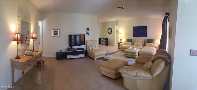 view of tiled living room