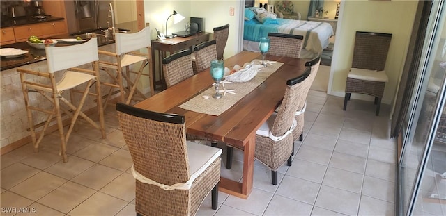 view of tiled dining area