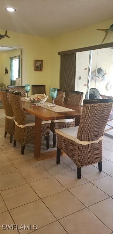 view of tiled dining space