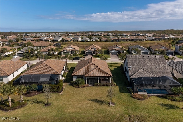 aerial view featuring a residential view