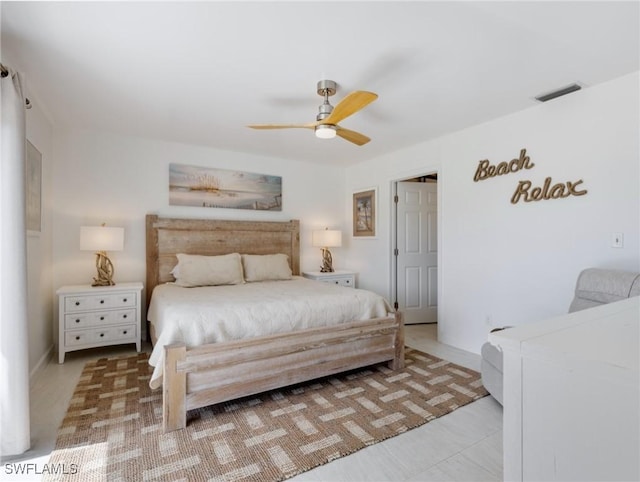 bedroom with ceiling fan