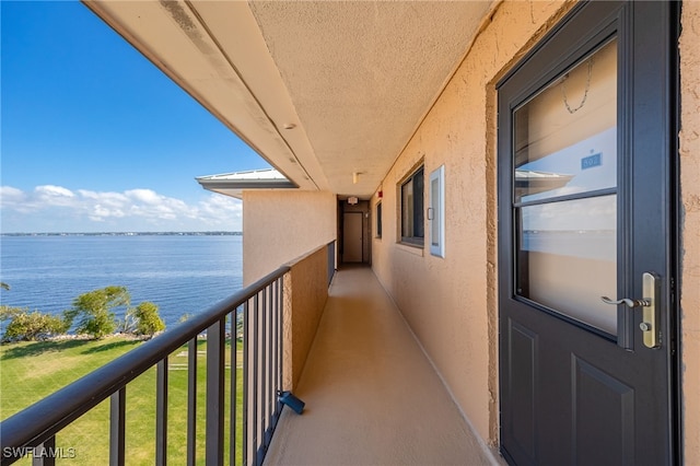 balcony with a water view