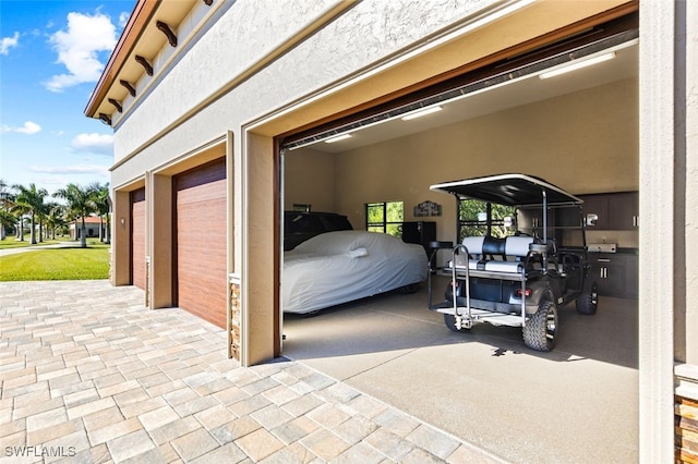 view of garage