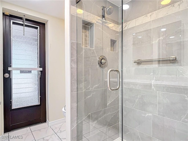 bathroom with walk in shower