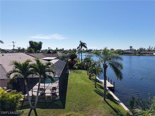 water view featuring a boat dock