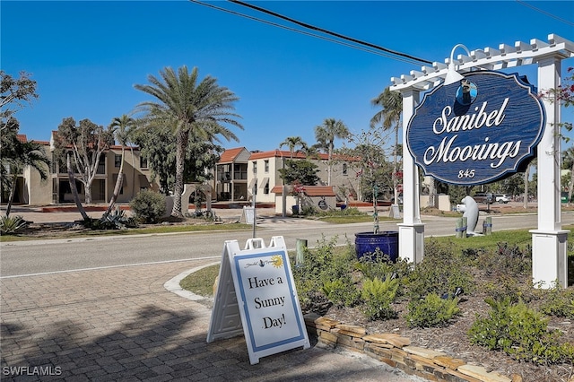 view of community sign