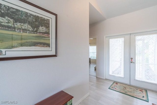 foyer featuring french doors