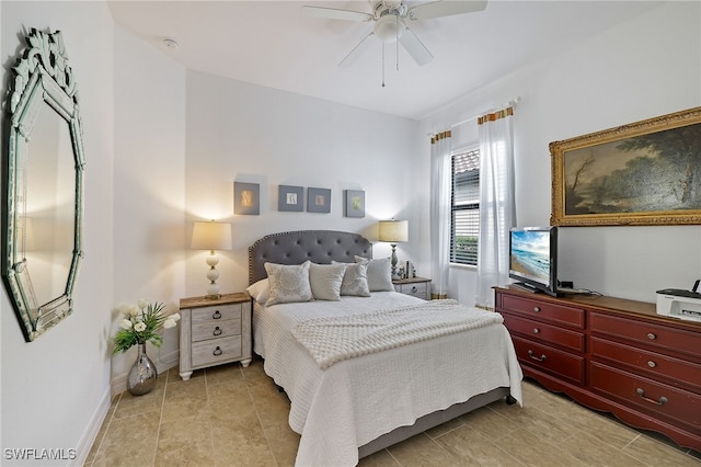 bedroom with ceiling fan