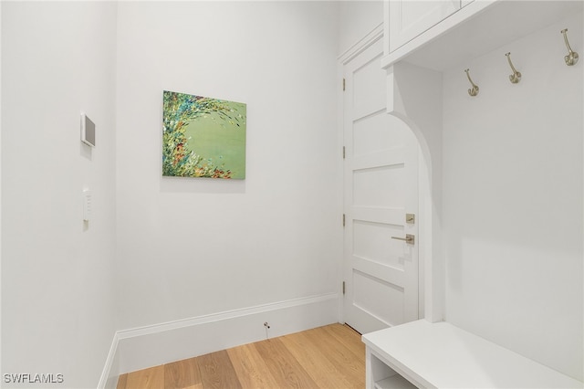 mudroom featuring light hardwood / wood-style floors