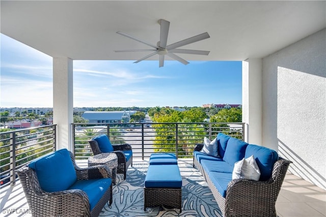 balcony with an outdoor hangout area