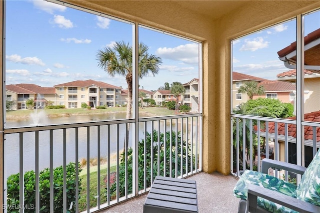 balcony with a water view