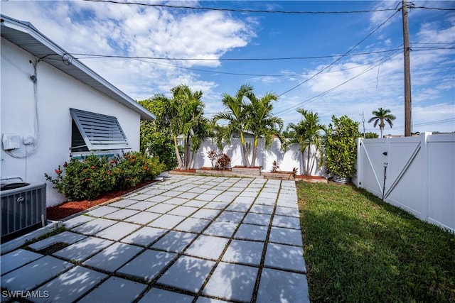 view of patio featuring central AC