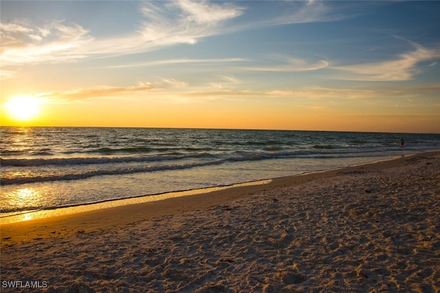 property view of water with a beach view