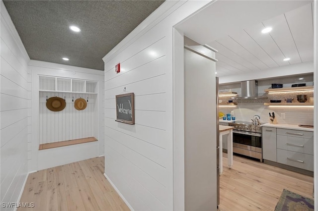 hallway featuring light hardwood / wood-style flooring