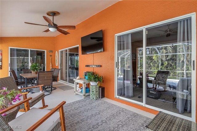 view of patio / terrace with ceiling fan