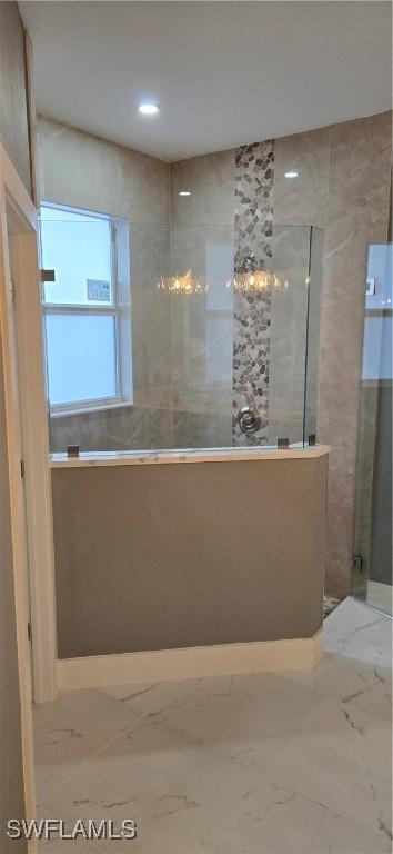 bathroom with walk in shower