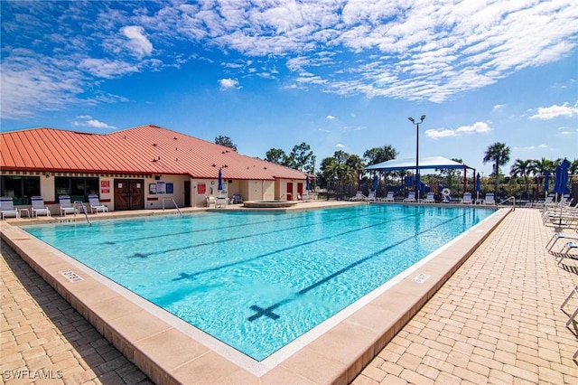 view of pool with a patio